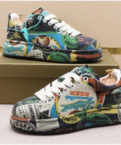 New Luxury Rhinestone Designer Men's Shoes Punk Sneakers Hip Hop Male Casual Platform Shoes Shiny Flats Zapatillas Hombre